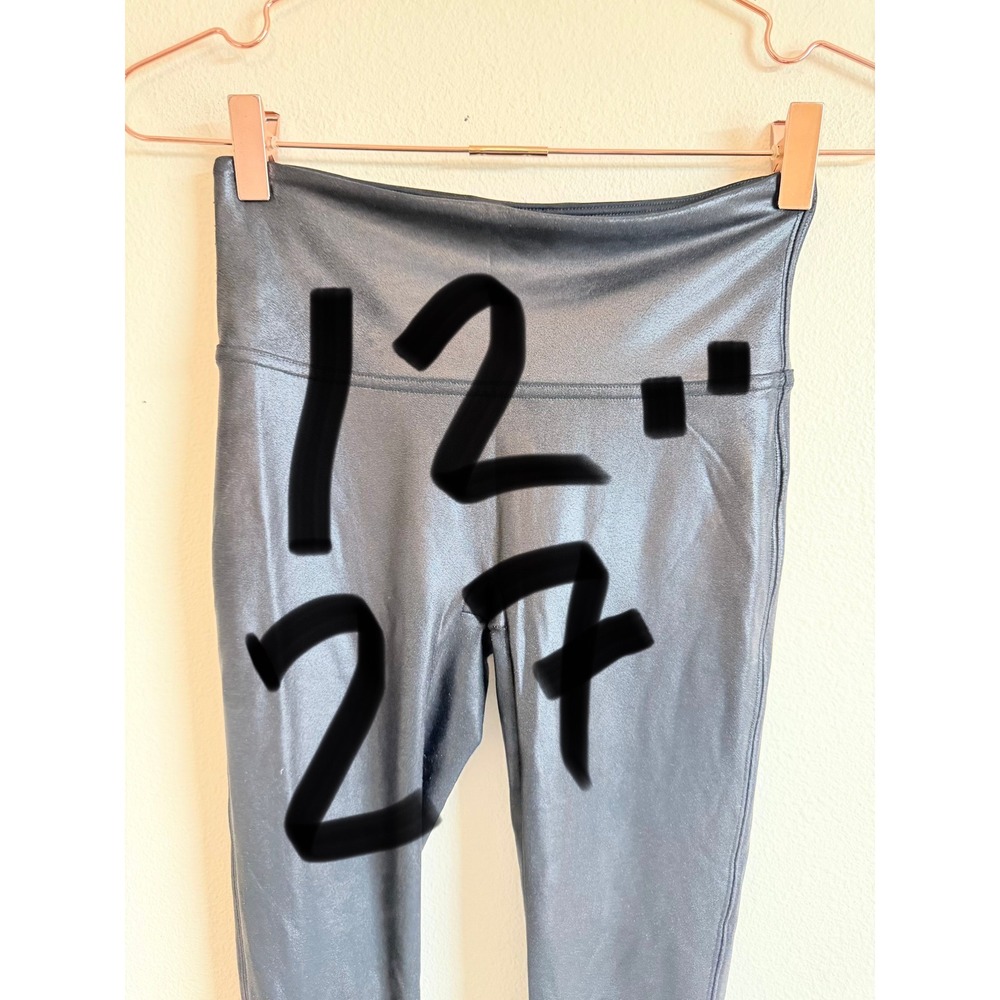 Spanx Leggings Women XS Black Faux Leather High Waisted Slimming 24396R - Picture 6 of 6